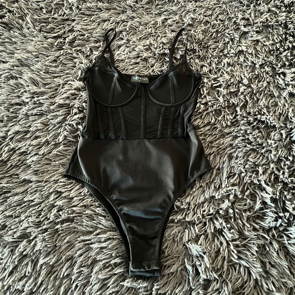 White Fox She's a Muse Black Mesh Bodysuit